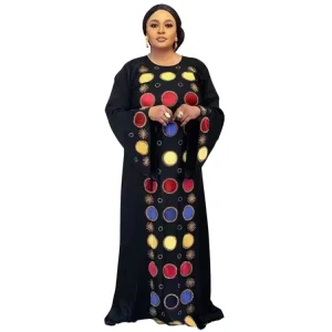 African Style Women’s Geometric Pattern Robe Dress Bohemian Hippie Colorful