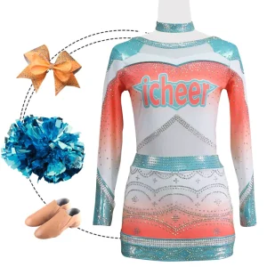 All Star Cheerleading Uniforms With High Quality Pom Poms All Star Kids & Adult Cheer Uniform