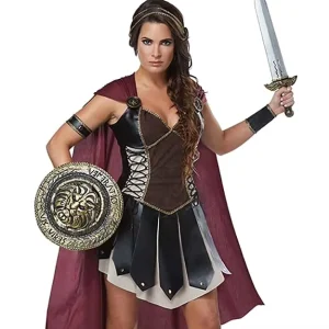 Amazon Carnival Halloween Cosplay Ancient Greece Roman Couple Black and Blue Spartan Warrior Costume