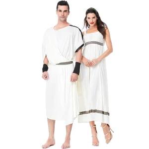 Ancient Greece Roman Warrior Couples Costume Halloween Medieval Greek Mythology Olympus Zeus Toga God Goddess Cosplay Dress