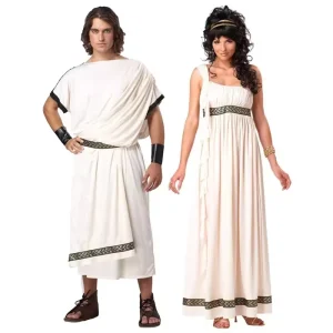 Ancient Greek Cosplay Clothes Halloween Carnival Party Ancient Egypt Roman Greek Zeus Toga Goddess Couple Costume