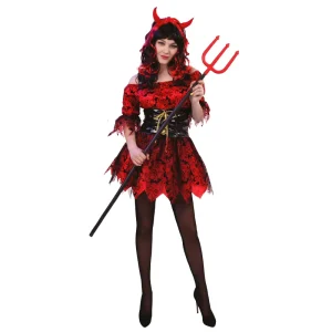 Ancient Western Devil Costume Halloween Cosplay Party Dress Devil Girls Costume With Headpiece