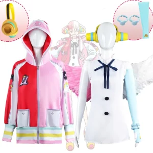 Anime Cosplay Costume Red Uta Women’s Dress Uniform Halloween Party Jacket