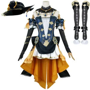 Anime Fontaine Cosplay Costume Set with Hat, Shoes, Dress and Uniform