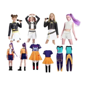 Anime K-POP Demon Hunters Costume Set with Wig