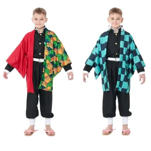 Anime Kamado Tanjirou Tomioka Giyuu Agatsuma Zenitsu Rengok Kyoujurou Cosplay Costumes Kimono Uniforms Women’s Top