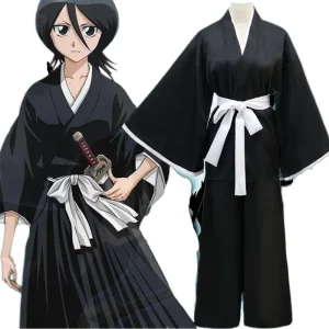 Anime School Bleach Kuchiki Rukia Cosplay Costume Rukia Kuchiki Kimono Uniform Sets for Adult Halloween Die Pa Bleach Costumes