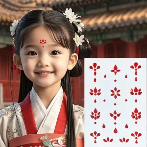 Antique Flower Dian Stickers for Hanfu Makeup and Stage Performances