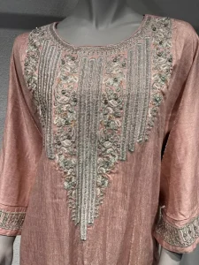 Arabian Embroidered Abaya Gown Crystal-Embellished Muslim Evening Ethnic Dress