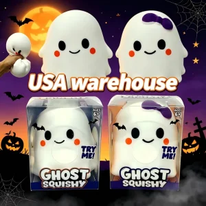 BPA-Free Jumbo Ghost-Shaped Squishy Stress Reliever Toy