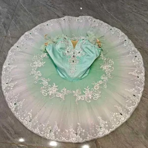 BT2603005 Women’s and Girls’ Green Ballet Tutu Competition Performance Costume