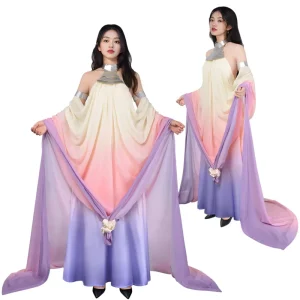 Backless Long Dress Queen Style Uniform Outfit Women Halloween Carnival Party Cosplay Costume Princess Dress