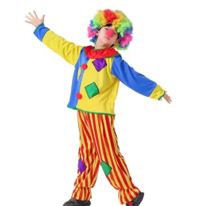Baige Circus Clown Cosplay Costume for Children Halloween Party Magician Stage Show Clothing Clown Jumpsuit for Boys