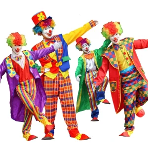 Baige Fancy Halloween Performance Party Checker Unisex Circus Costume Adult Carnival Cosplay Clown Costumes