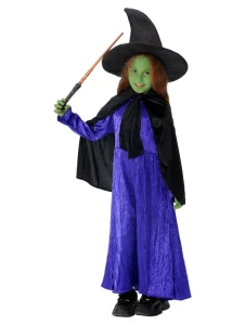 Baige Kids Witch Costume Halloween Cosplay Outfit Magic Role Play Dress for Stage Performance