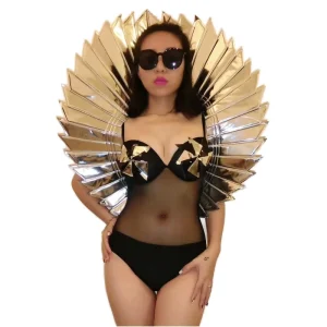 Ballroom Women Lyrical Dance Singer Dancer Printed Performance Stage Wear Dresses Catwalk Show Prop Costume