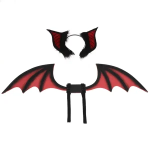 Bat Wing Ear Headband Cosplay Prop Holiday Goth Costume Accessory Vampire Theme Set