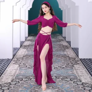 Belly Dance Dress Set Practice Suit Stage Performance Costume Ballroom Dress Standard Stage Performance Wear S XL