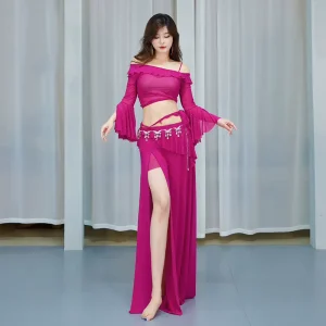 Belly Dancing Costumes Top & Skirt Women Stage Performance Belly Dance Suit Practice Costume Performance Wear