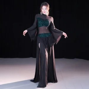 Belly Dancing Training Costume Set Women Belly Dancing Dress Costume Stage Performance Women’s Performance Wear