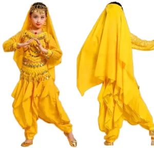 Best Quality Indian Dance Dress Costume Set for Kids Girls Performance Belly Dancing Outfit