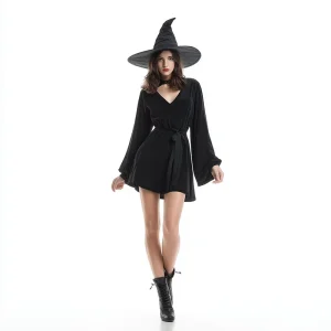 Black Witch Role Play Costume Dress Set