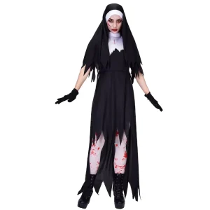 Black Women’s Zombie Nun Halloween Cosplay Costume