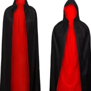 Black and Red Vampire Cosplay Cloak for Halloween and Stage Performance