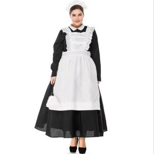 Black and White Castle Maid Costume Plus Size
