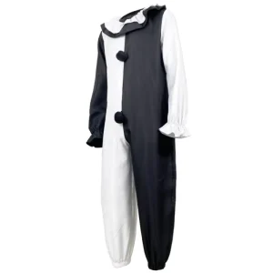 Black and White Horror Clown Jumpsuit Costume for Halloween Carnival and Cosplay