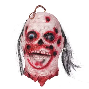 Bloody Broken-Face Zombie Foam Face Cover for Halloween Cosplay, Haunted House, and Party Decoration