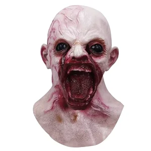 Bloody Demon Soft Latex Full Face and Neck Zombie Mask Halloween Cosplay Prop