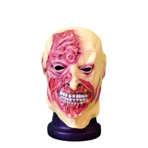 Bloody Realistic Zombie Face Mask for Adult Halloween Costume, Party, Cosplay, and Haunted House Decoration
