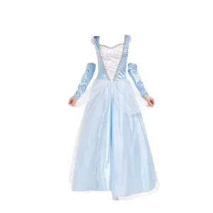 Blue Fairy Tale Princess Costume Dress for Adult Women, Polyester, Halloween Carnival