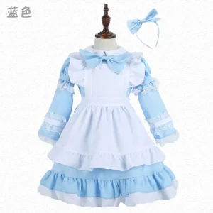 Blue Maid Halloween Princess Cosplay Performance Dress