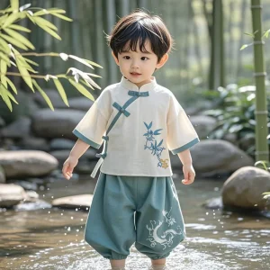 Boy Ming Dynasty Hanfu Set Costume 10 16 Years Old Loose Fit Handsome Style for Kids Boys Stage Performance Cosplay Wear
