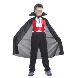 Boys Black Vampire Cape Fancy Dress Costume HPC-0533