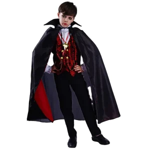 Boy’s Dark Vampire Dracula Cosplay Cloak Suit for Kids