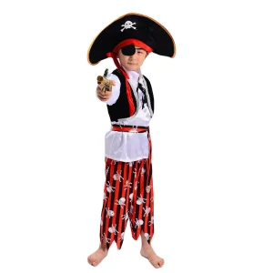 Boys’ Halloween Pirate Costume, Polyester, for Kids’ Parties