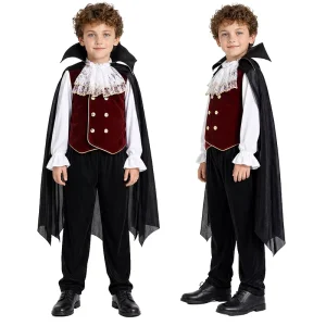 Boys’ Halloween Vampire Costume TV and Movie Cosplay Printed Party Costume
