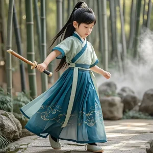 Boys Hanfu Children’s Traditional Tang Suit Short Sleeve Summer Chinese Style Party Loose Fit