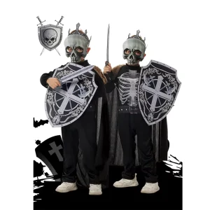 Boys Horror Skeleton Knight Cape Costume for Halloween Cosplay