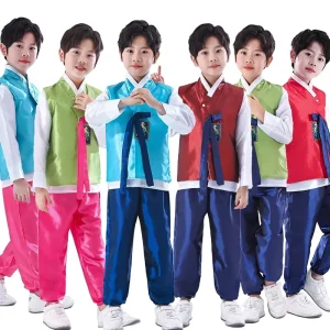 Boys’ Korean Dance Costume Ethnic Minority Performance Men’s Hanbok Traditional Court Clothing