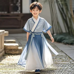 Boys Traditional Chinese Costume Soft Comfortable Style for Boys Daily Casual School Wear Chinese Ceremony Outfit Stage Costume