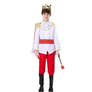 Boys’ Victorian King Costume Kids Medieval Cosplay Party Suit for Stage Performance Full Set