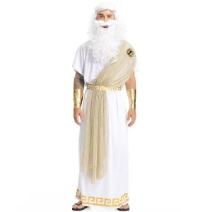 Boys’ Zeus Greek God White and Gold Cosplay Costume