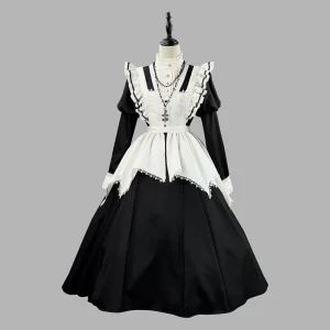 British Aristocratic Long sleeved Maid Outfit Cosplay Suit Japanese Uniform Cute Dress Plus Size Maid