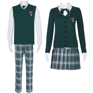 British Style School Cheerleading Uniform Polyester Costume Unisex Adult