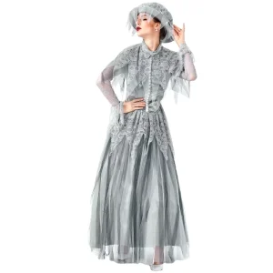 British Style Spanish Lolita Skull Ghost Bride Dress Halloween Costume Cosplay Costume