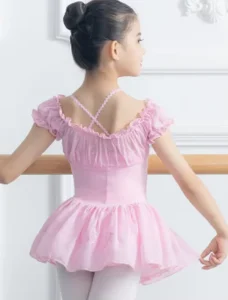 CN00266 Ballet Dance Dress Elegant Performance Tutu Costume Chiffon Ruffled Child Sleeve Leotards Ballet Girls Dance Dress